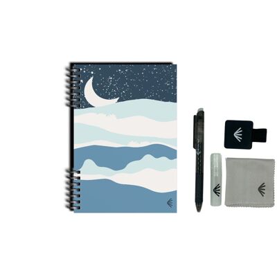 Reusable notebook - A5 format - Twenty thousand leagues under the night - Accessories kit included