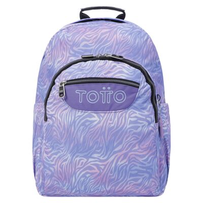 Mochila escolar adaptable a carro morado cebra - Acuareles