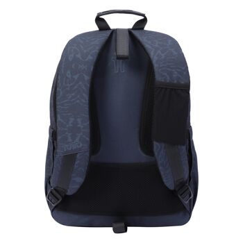 Sac à dos scolaire géométrique bleu et noir adaptable sur trolley - Aquarelles 3