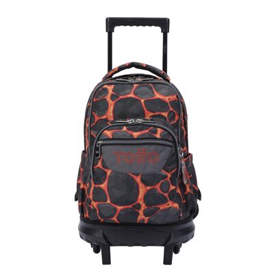 Mochila escolar pequeña ruedas estampado rocas - Resma