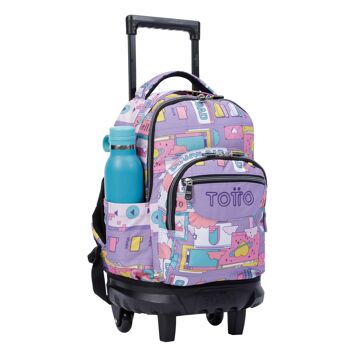 Petit sac à dos scolaire à roulettes violet cyber - Ream 4