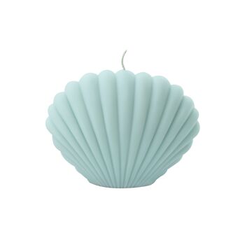 Bougie en cire de soja "Shell" bleu menthe 1