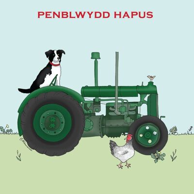 Field & Farm Range - Welsh Penblwydd Hapus - Green Tractor