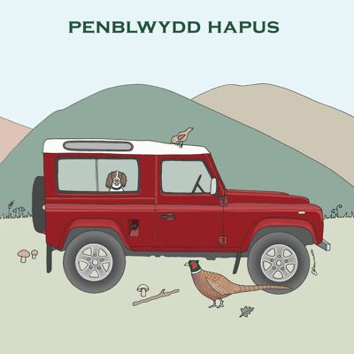 Field & Farm Range - Welsh Penblwydd Hapus - Red Landrover