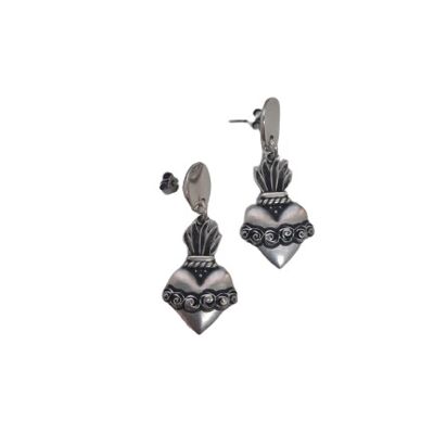 Heart earrings with roses