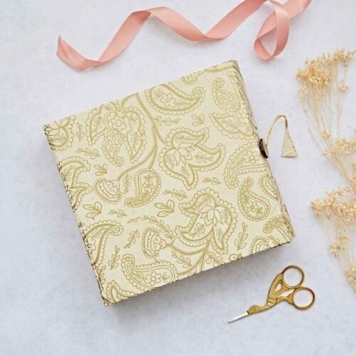 Paisley Design Fold Down Gift Box - Natural