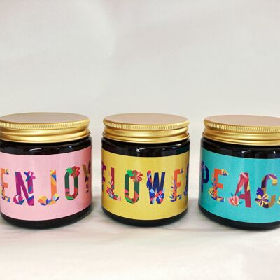 Set of 3 scented candles - 90Gr soy wax