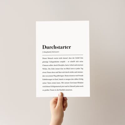 Durchstarter Definition: Motivationsposter DIN A4