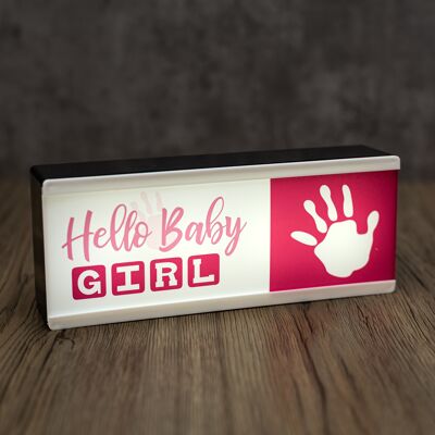 Ilumina el cartel de la habitación Hello Baby Girl