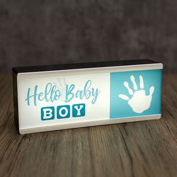 Enseigne de chambre lumineuse Hello Baby Boy 1
