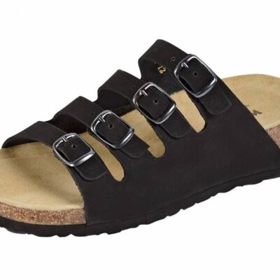 Mules femme en cuir bio, semelle compensée confortable (SKU: 11460-20)