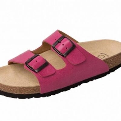 classic leather mules for women (SKU: 41110-65) - pink