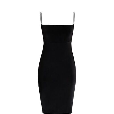 Seline, short dress with straight neckline and elasticized straps
