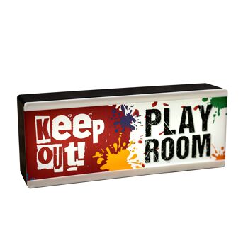Enseigne de pièce lumineuse Keep Out Play Room 6