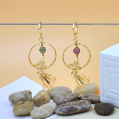 Tourmaline rimmed Koï earrings