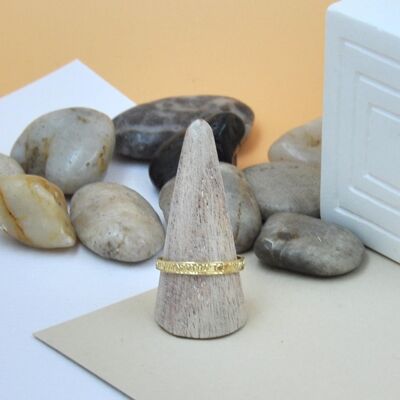 Anello Linea Inciso Placcato Oro