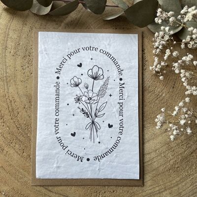 Plantable card Thank you for your order - Black and White
