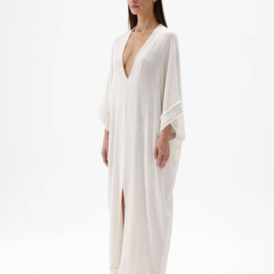 Crinkle Linen Kaftan (3155) 75% Cotton, 15% Linen, 10% Viscose