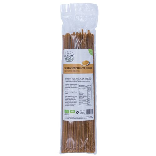 TALLARINES ESPELTA CON CURCUMA, 250 Gr