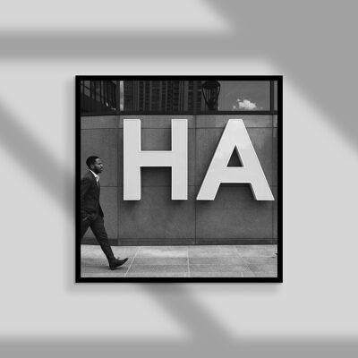 HA - Typographic Photography Print - 36x36 Inches