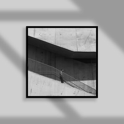 Man On Stairs - Abstract Photography Print - 12x12 Inches