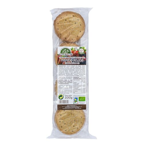 GALLETAS INTEGRAL CON FRUTOS ROJOS, 200 Gr