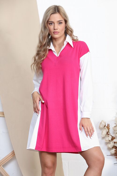 Fuchsia Shirt style dress