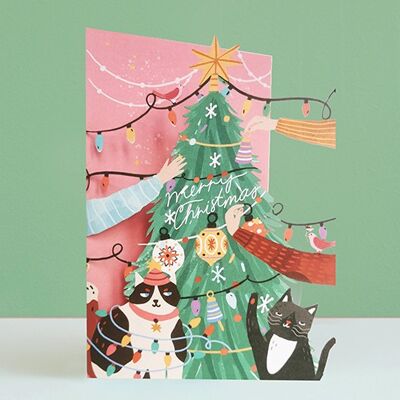 paper cut Christmas card