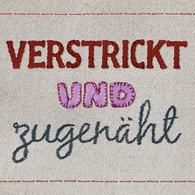 Postkarte, Verstrickt und zugenäht