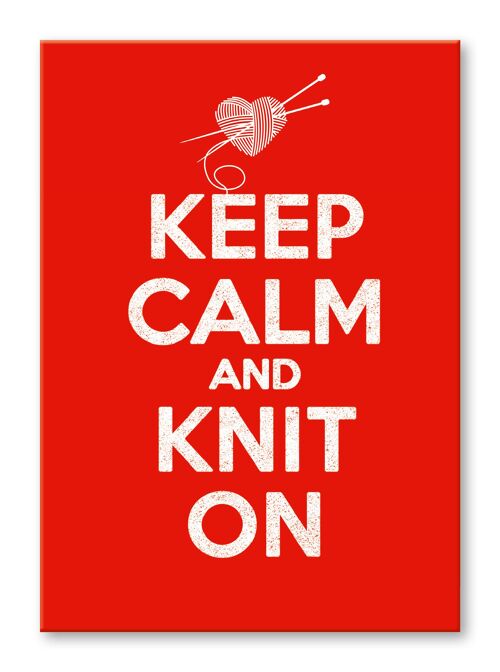 Postkarte englisch, Keep calm and knit on