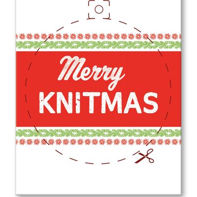 Postkarte englisch, Merry Knitmas