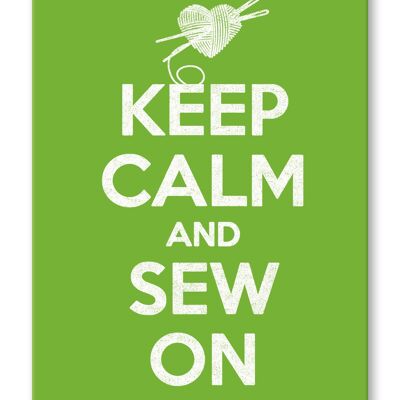 Postkarte englisch, Keep calm and sew on