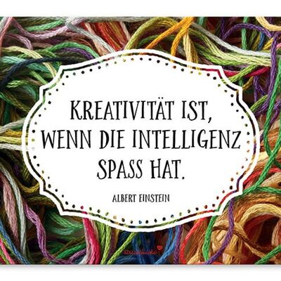 Brillenputztuch, Kreativität ist, wenn die Intelligenz Spaß hat.