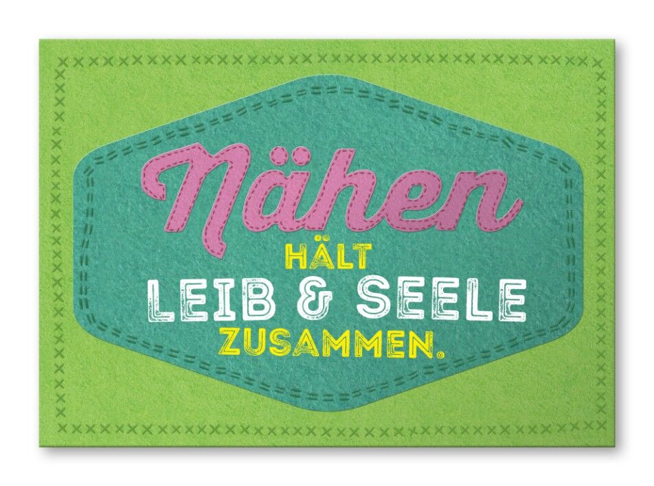 Cartolina, cucire tiene insieme corpo e anima.