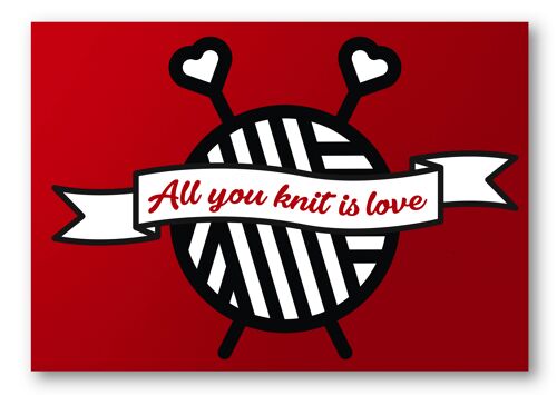 Postkarte, All you knit is love