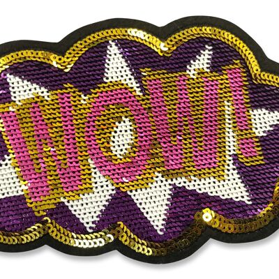 Sequin patch, WOW
