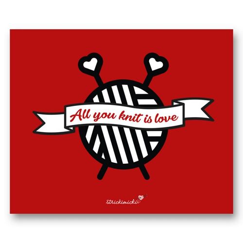 Brillenputztuch, All you knit is love