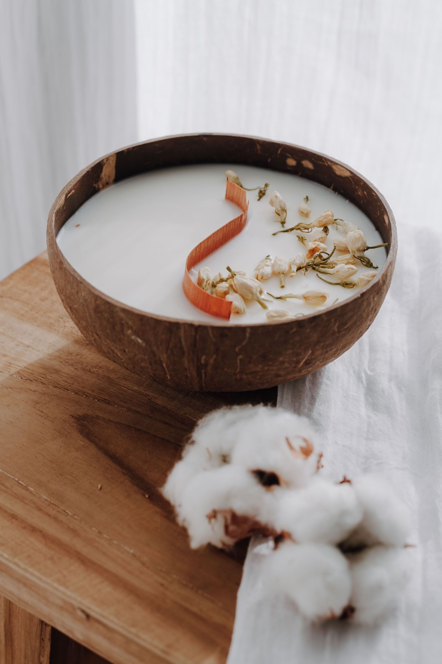 Vela de flores de algodón