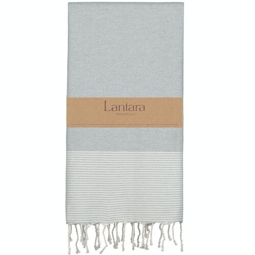 Hamamdoek Fouta Honingraat Strepen - Lichtgrijs - 100x200cm