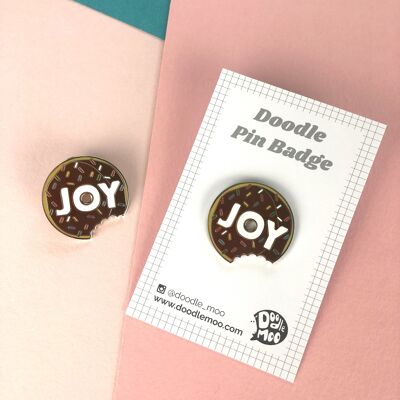 Joy doughnut enamel pin