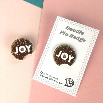 Joy doughnut enamel pin
