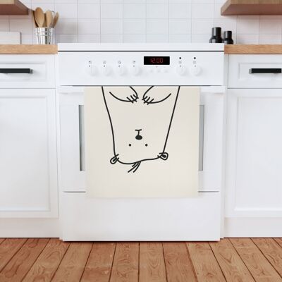 Bär Baumwoll-Geschirrtuch, 50 x 70 cm, Bio-Baumwolle, umweltfreundlich Bär-Küchenhandtuch, Handtuch mit Bärchen