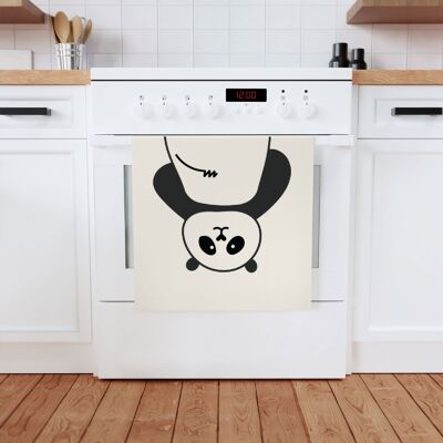 Panda Baumwoll-Geschirrtuch, 50 x 70 cm, Bio-Baumwolle, umweltfreundlich Pandabär-Küchenhandtuch, Badhandtuch mit Panda