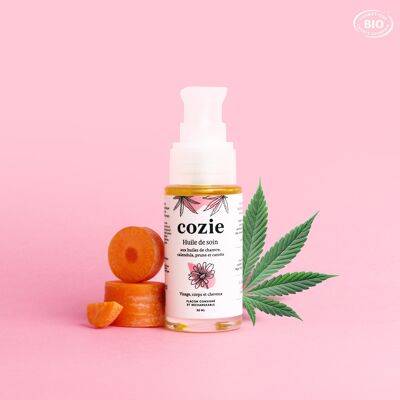 Cozie - Olio trattante con oli di canapa, calendula, prugna e carota - corpo, viso, capelli