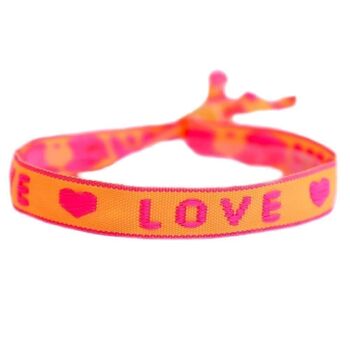 Bracelet tissé love orange 3