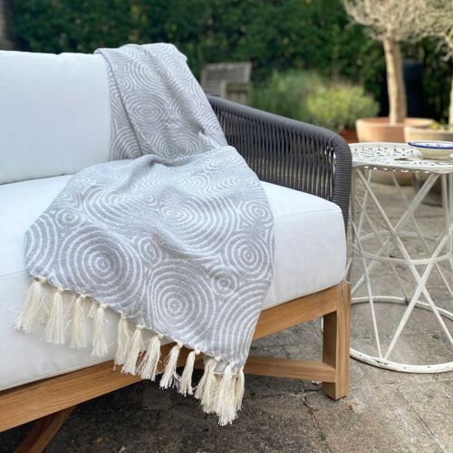 Hammam Towel Fouta Circles - Grey - 100x200cm