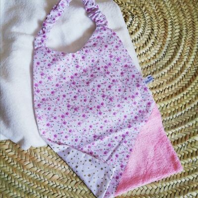 Pink flower elasticated towel