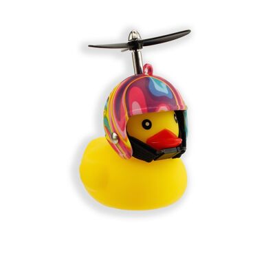 Bicycle rubber ducky with helmet | flower power