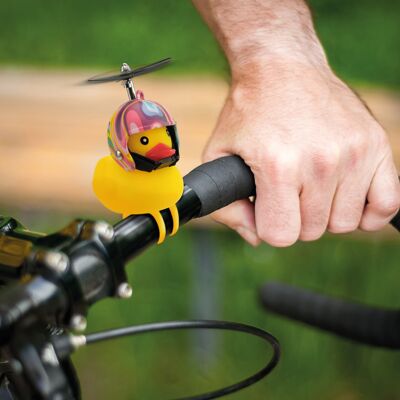 Bicycle rubber ducky with helmet | flower power