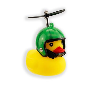 Canard en caoutchouc pour vélo avec casque | pastèque